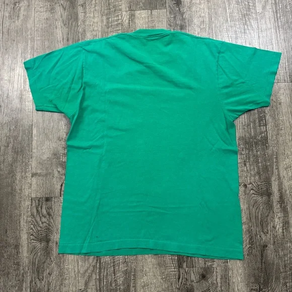 Vintage Green Selvedge Pocket Blank T Shirt Single Stitch - Picture 2 of 8